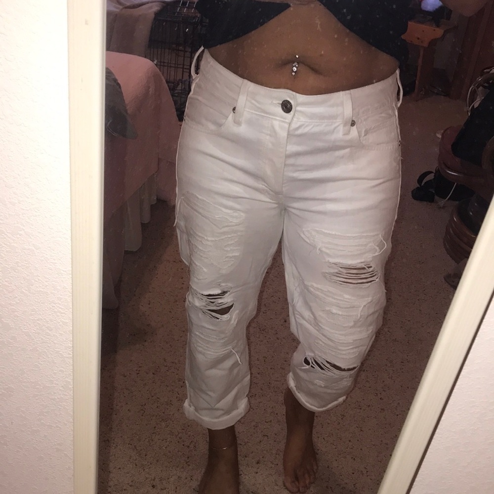 White tom girl jeans capris new with tags Sz 12